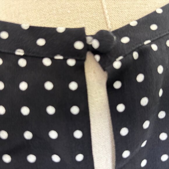 NWT Equipment 100% silk dress in black w/white polka dots, US XS - Picture 6 of 7
